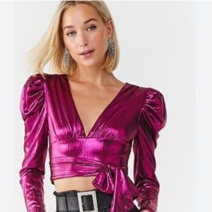 Forever21 Metallic Crop Top Size M
